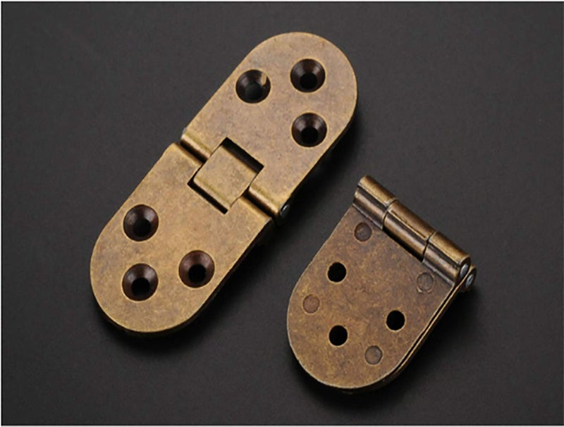 Tiberham Folding Flip Top Hinge, Tiberham 180 Degree Round Edge Sewing Machine Table Hinge, Heavy Duty Retro Style Butler Tray Backflap Hinges for Folding Table Cabinet Closet Door Furniture (Pack of 2) - Image 3